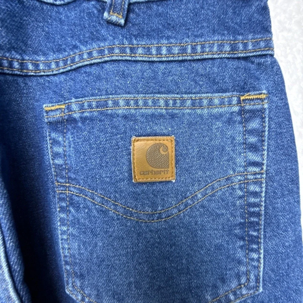 Carhartt Mens Loose Fit Denim Jeans 35x30 New with Tags B167 DST Blue Work Pants